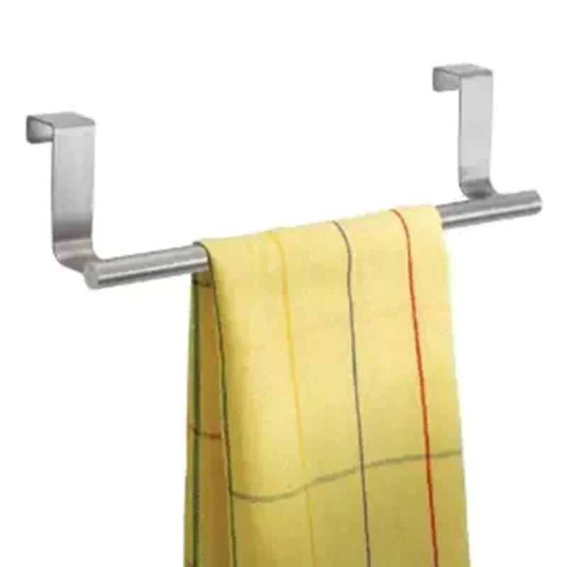 HULIANFU Over Door Towel Rack Bathroom Kitchen Cabinet Shelf Rack Stainless Steel Towel Hanging Holder Household Storage Supplies - Deanwangkt
