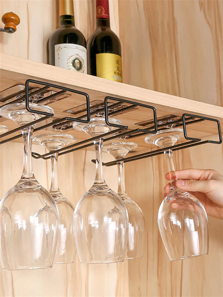 HULIANFU New Arrival Useful Iron Wine Rack Glass Holder Hanging Bar Hanger Shelf Stainless Steel Wine Glass Rack Stand Paper Roll Holder - Deanwangkt