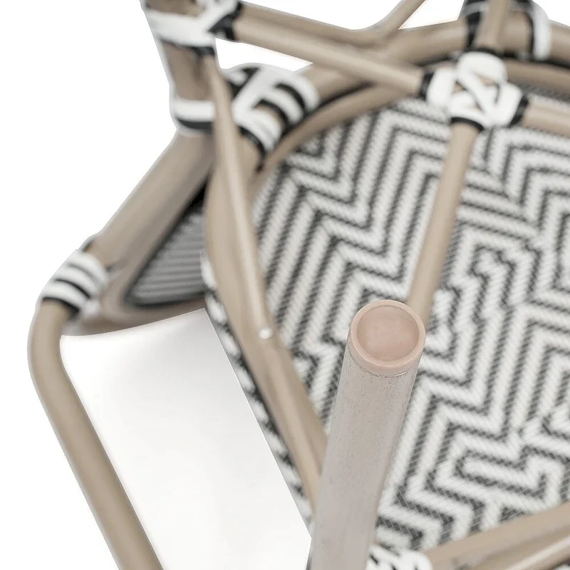 4 Pack All-Weather Commercial Paris Chairs with Arms and metal Frames - N/A