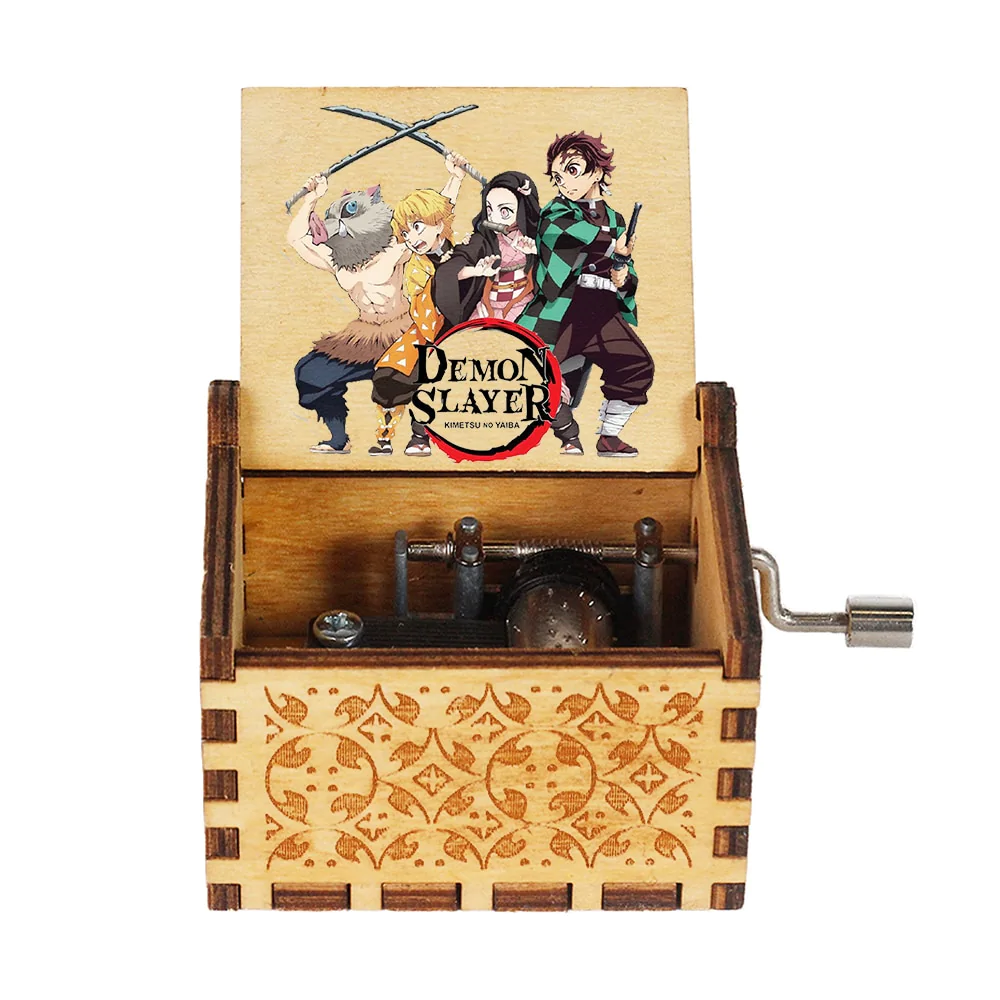 HULIANFU New Attack On Titan Queen Music Box Antique Carved Wooden Hand Cranks Power Game Crossing Rainbow Christmas Birthday Gifts - Deanwangkt