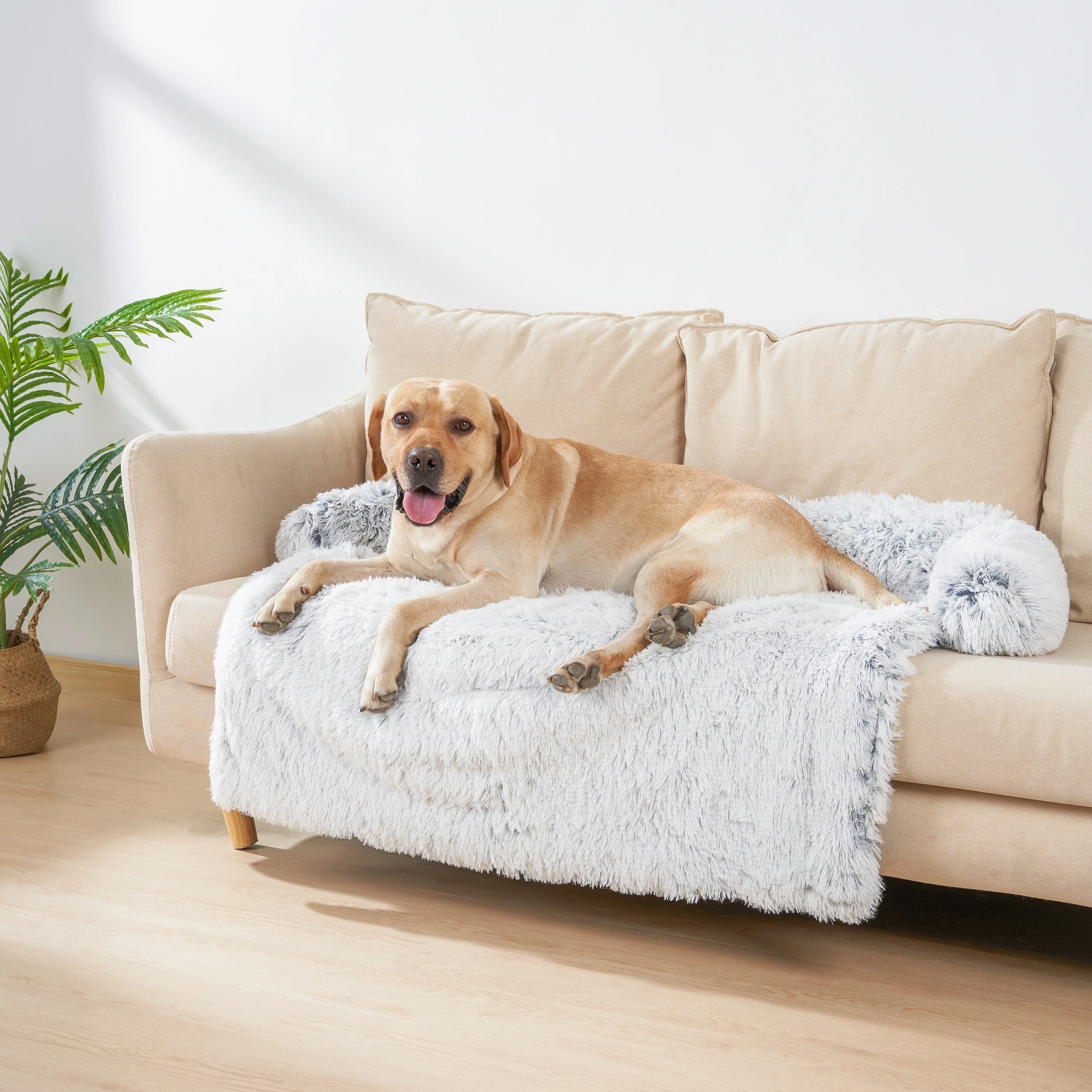HULIANFU Washable Pet Sofa Dog Bed Calming Bed For Large Dogs Sofa Blanket Winter Warm Cat Bed Mat Couches Car Floor Furniture Protector - Deanwangkt