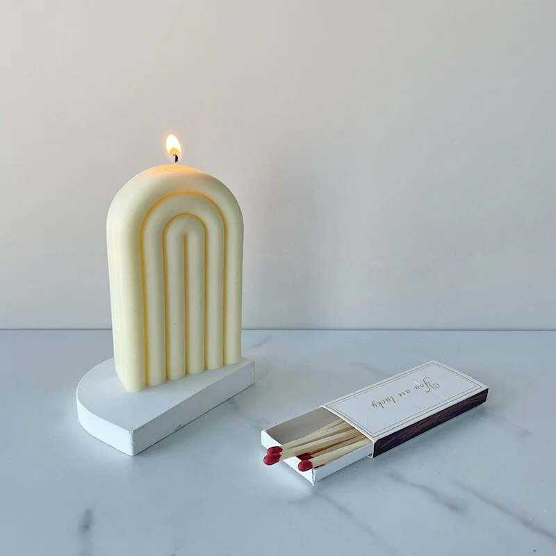 HULIANFU U-shaped Rainbow Bridge Diy Candle Silicone Mold Creative Arched Door N-Shaped Candle Mold Aromatherapy Gypsum Resin Mould - Deanwangkt