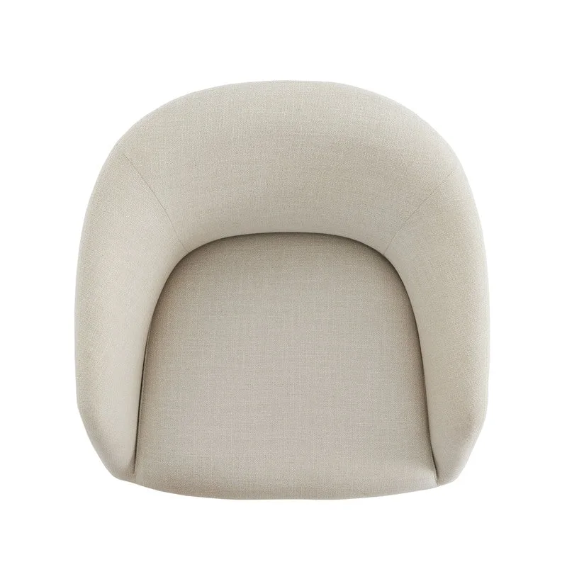 Evie Modern Upholstered Fabric Swivel Dining Chair