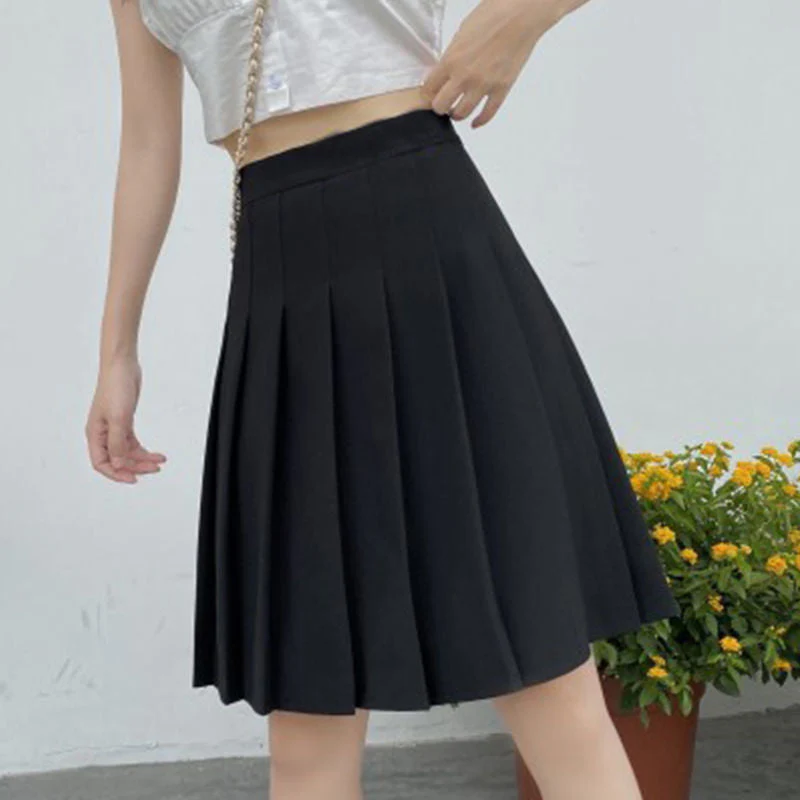 Hulianfu Skirts Pleated Women High Waist Summer Knee-length Preppy Style Harajuku Y2k Hot Sale Street School Cosplay Casual Female Faldas - Deanwangkt