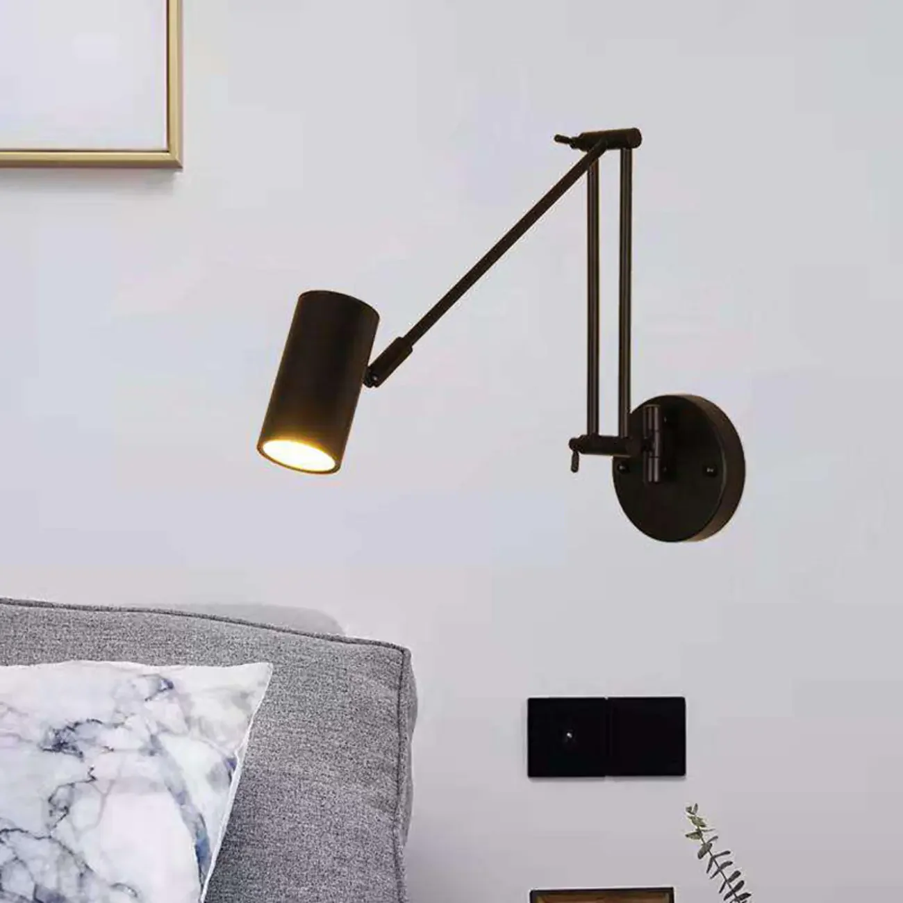 Vintage Adjustable Swing Arm Wall Light for Reading Nook