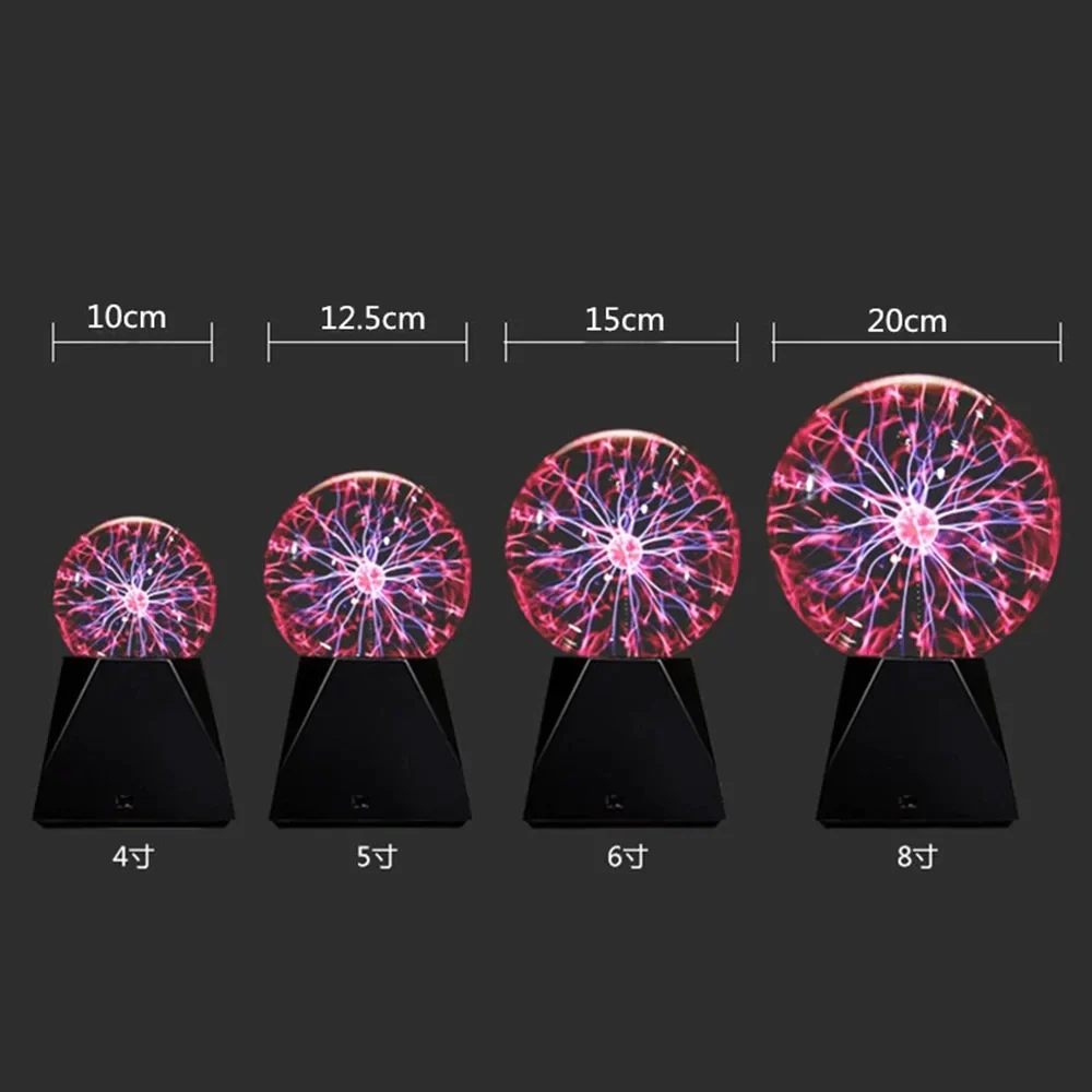 HULIANFU Novelty Glass Magic Plasma Ball Light 3 4 5 6 inch Table Lights Sphere Nightlight Magic Plasma Night Lamp - Deanwangkt