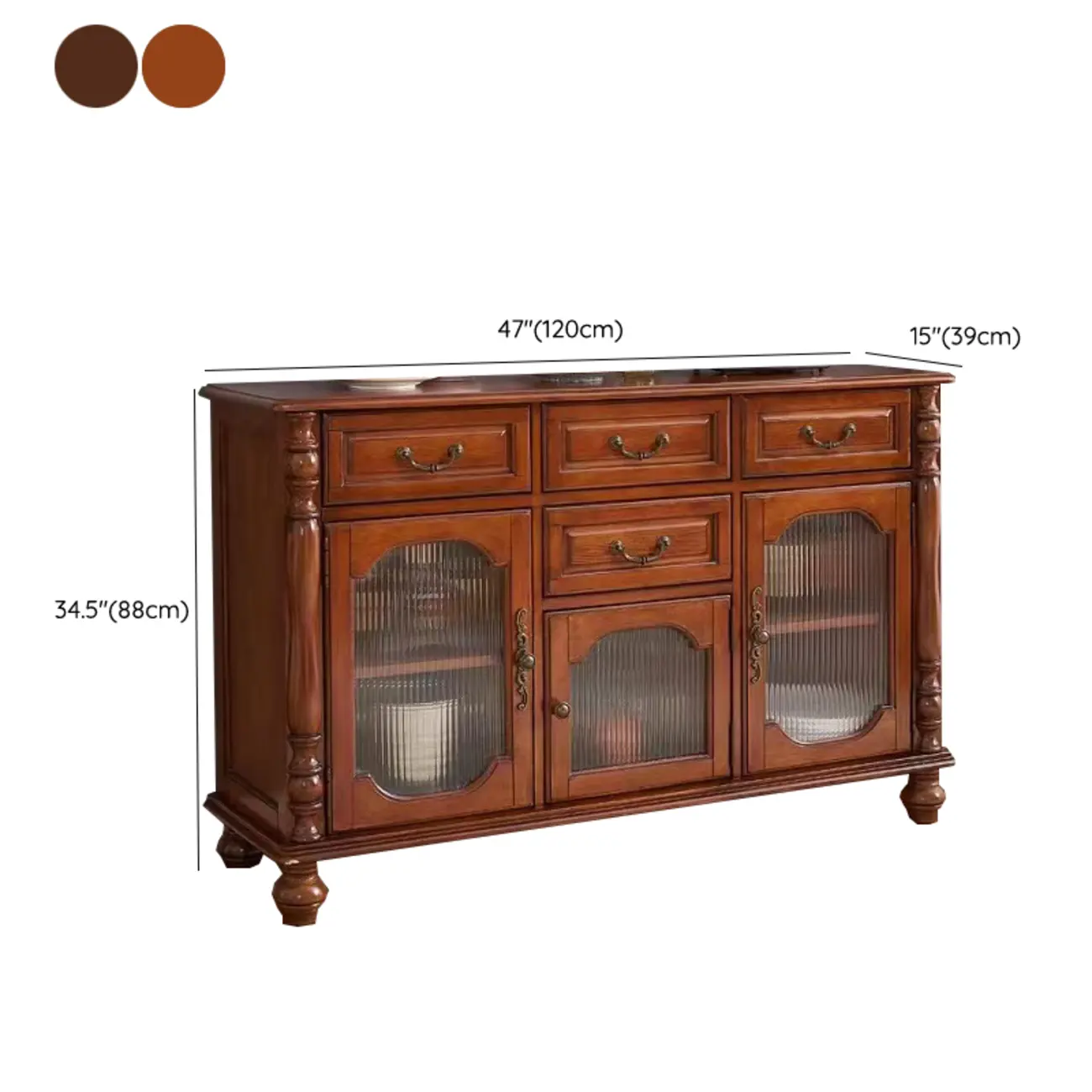 Mid-Century Modern Wood Bar Cabinet with Wine Rack