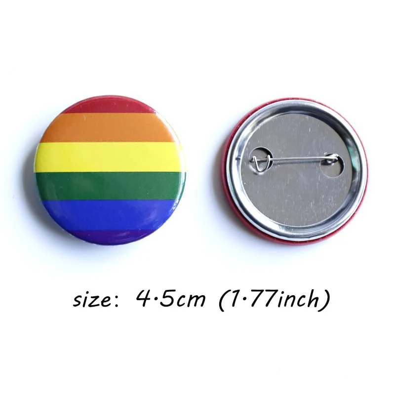 HULIANFU Pride Rainbow Flag Badge Round Icons Gay Pins Homosexual Love Metal Badges Decorative Brooch Pins Jewelry Accessories Gifts - Deanwangkt