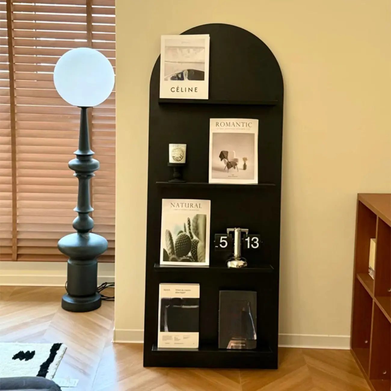Modern Small Display Vertical Laminate Wood Bookcase