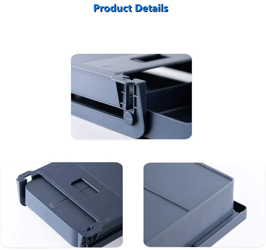 HULIANFU Under Desk Drawer Adhesive Storage Box For Office Pen Holder Hidden Sorting Box Kitchen Knife Fork Storage Tray Organizer - Deanwangkt