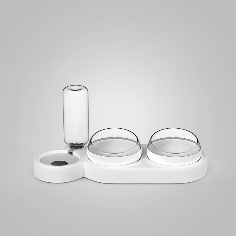 HULIANFU Pet Cat Bowl Automatic Feeder Dog Cat Food Bowl With Water Fountain Double Bowl Drinking Raised Stand Dish Bowls For Cats - Deanwangkt