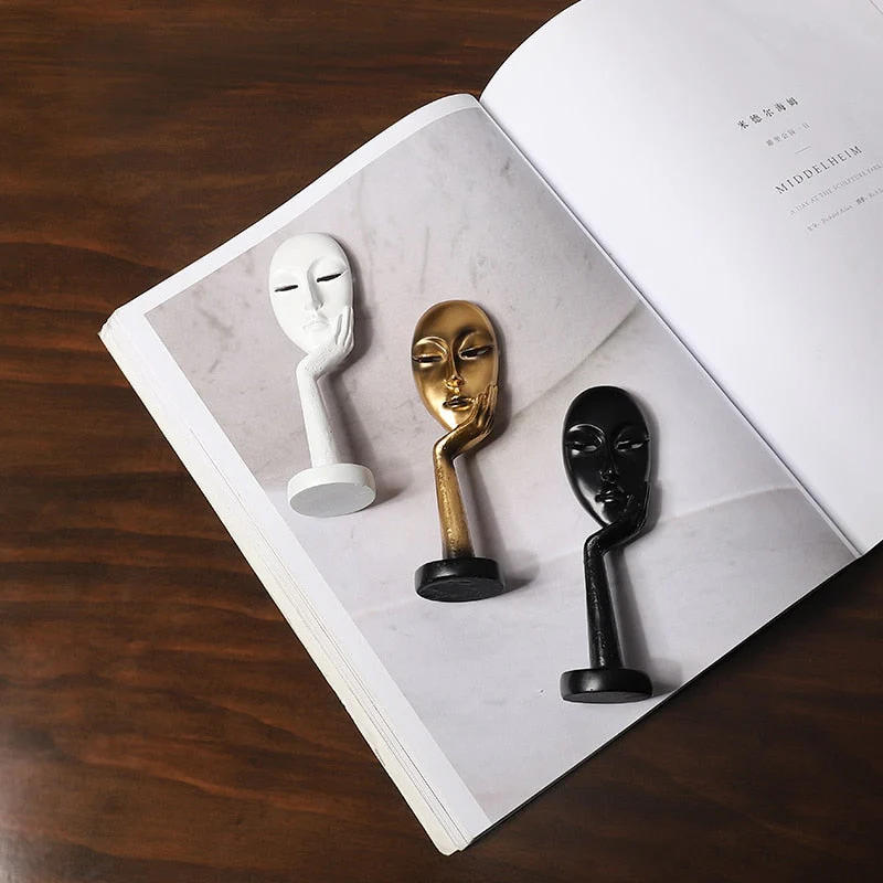 HULIANFU Thinker Statue Abstract Figure Sculpture Mini Character Statue Ornaments For Home Desktop Furnishings Home Decor Birthday Gift - Deanwangkt
