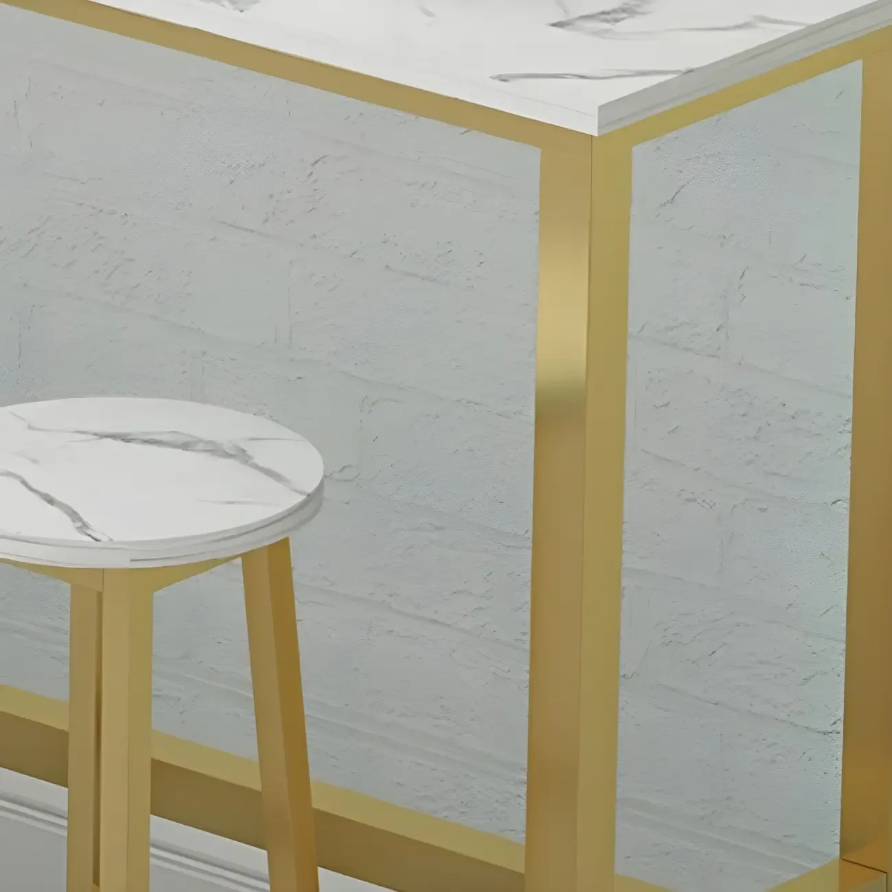 Rectangular Tall Wood Metal Base Bar Table Black