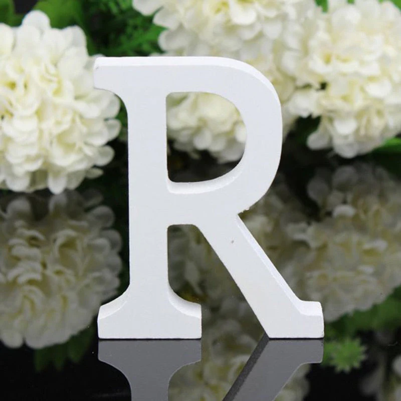 HULIANFU White Wood Letter Alphabet DIY Personalised Name Design Art Crafts Free Standing Xmas Birthday Wedding Party Home Decoration - Deanwangkt