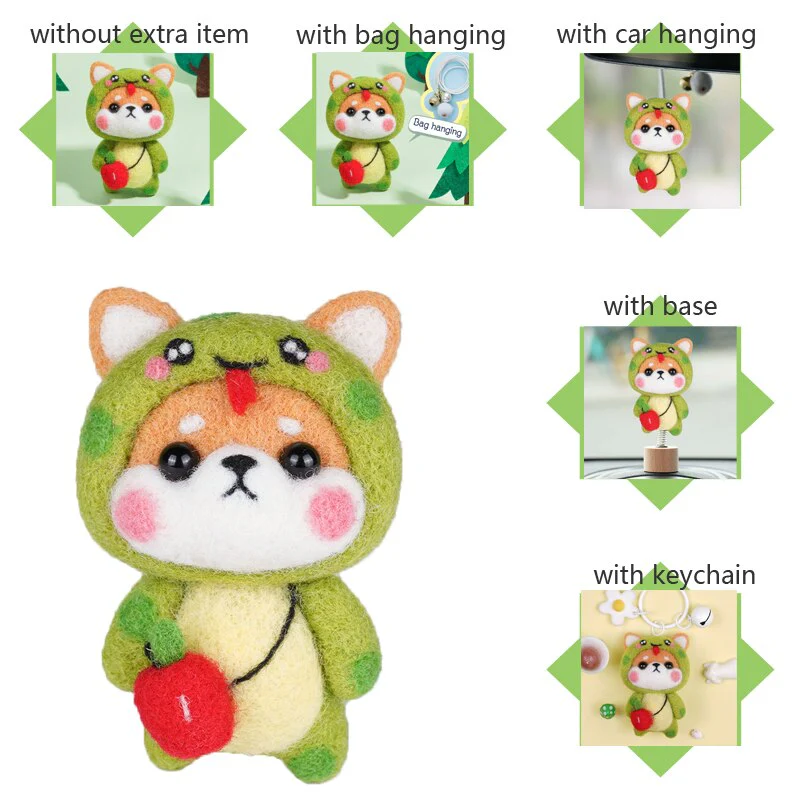 HULIANFU LMDZ Fashion Lovely Wool Felting Fabric Materials Handcraft Needle Felting Kit Doll Twelve zodiac for Needle Material Bag Pack - Deanwangkt