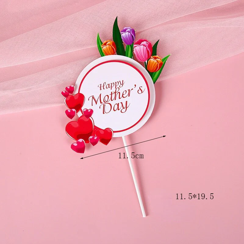 HULIANFU New Back Silk Gauze Skirt Happy Mothers Day Cake Topper Girl Birthday Cake Decoration Party Supplies Cake Decorating Tools - Deanwangkt