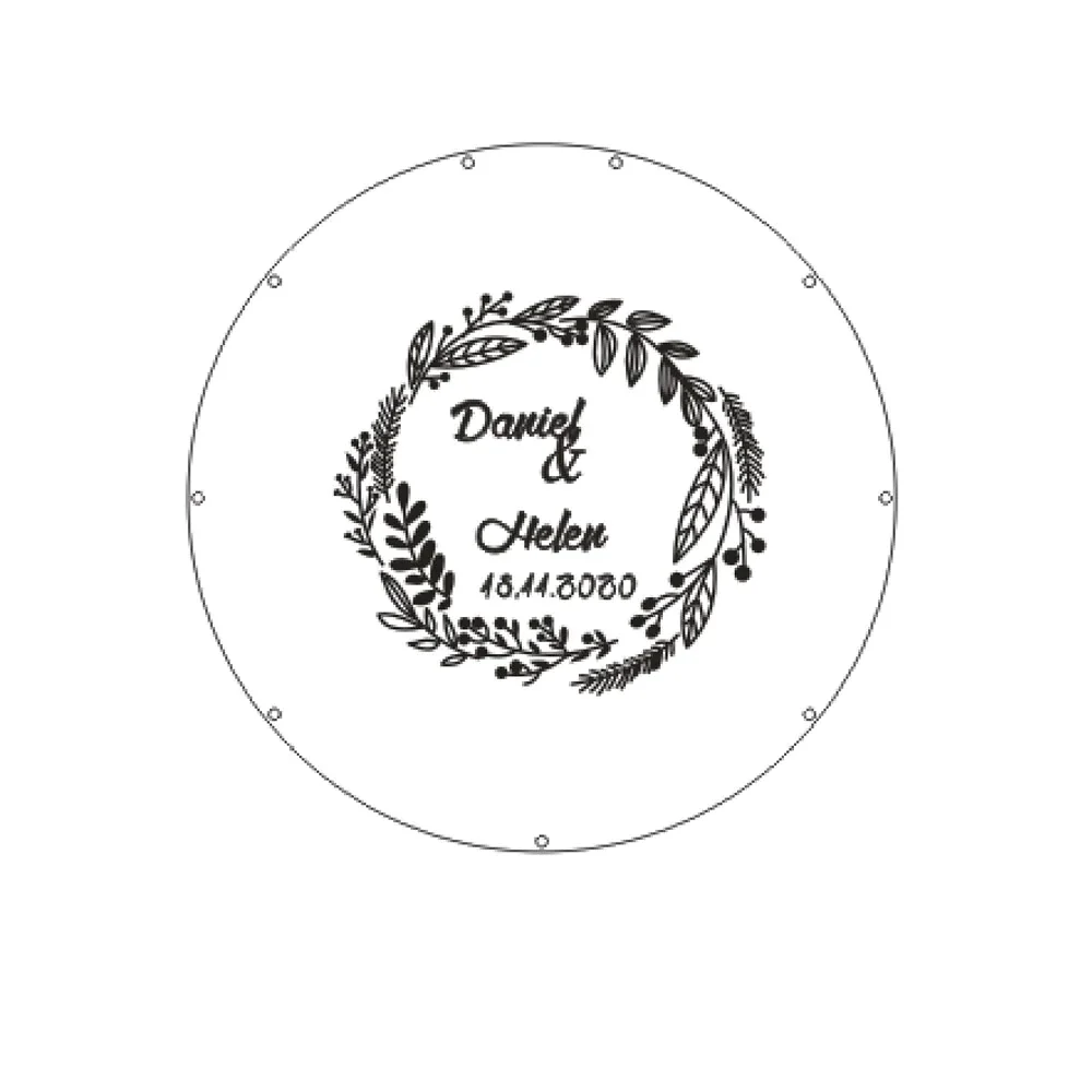HULIANFU Personalized Acrylic round wedding guest book alternative,Acrylic drop top,Circle wood wedding guest book,wedding name sign, - Deanwangkt