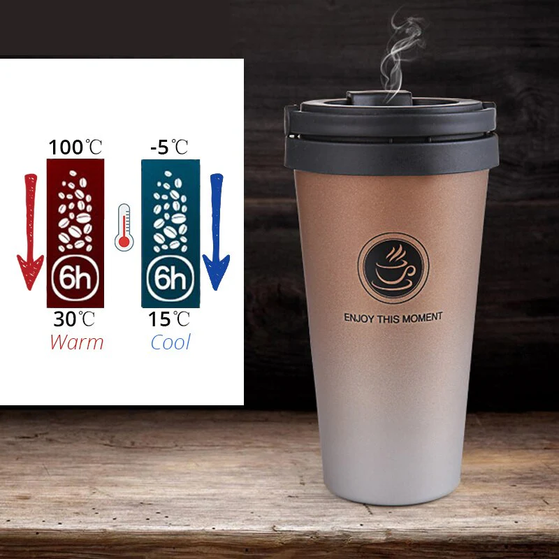 HULIANFU Premium Coffee Thermos bardak Stainless Steel  Mug Vacuum Flask Thermo cup termo cafe thermocouple Water Bottle garrafa termica - Deanwangkt