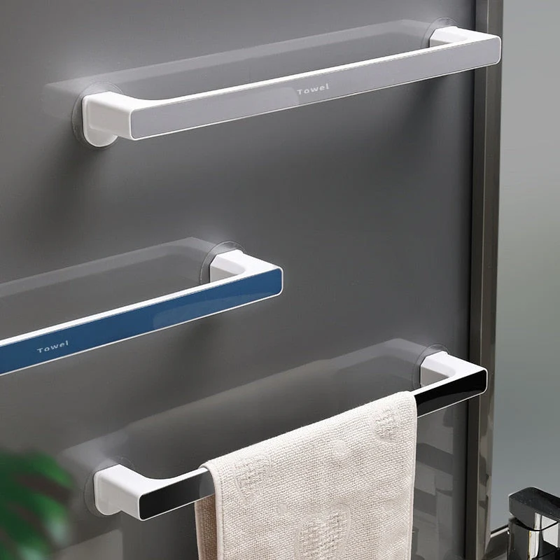 HULIANFU Single Towel Bars Wall Mounted Bathroom Towel Hanger No Drilling Holder Self-adhesive Towel Rack Bathroom Kitchen Accessories - Deanwangkt