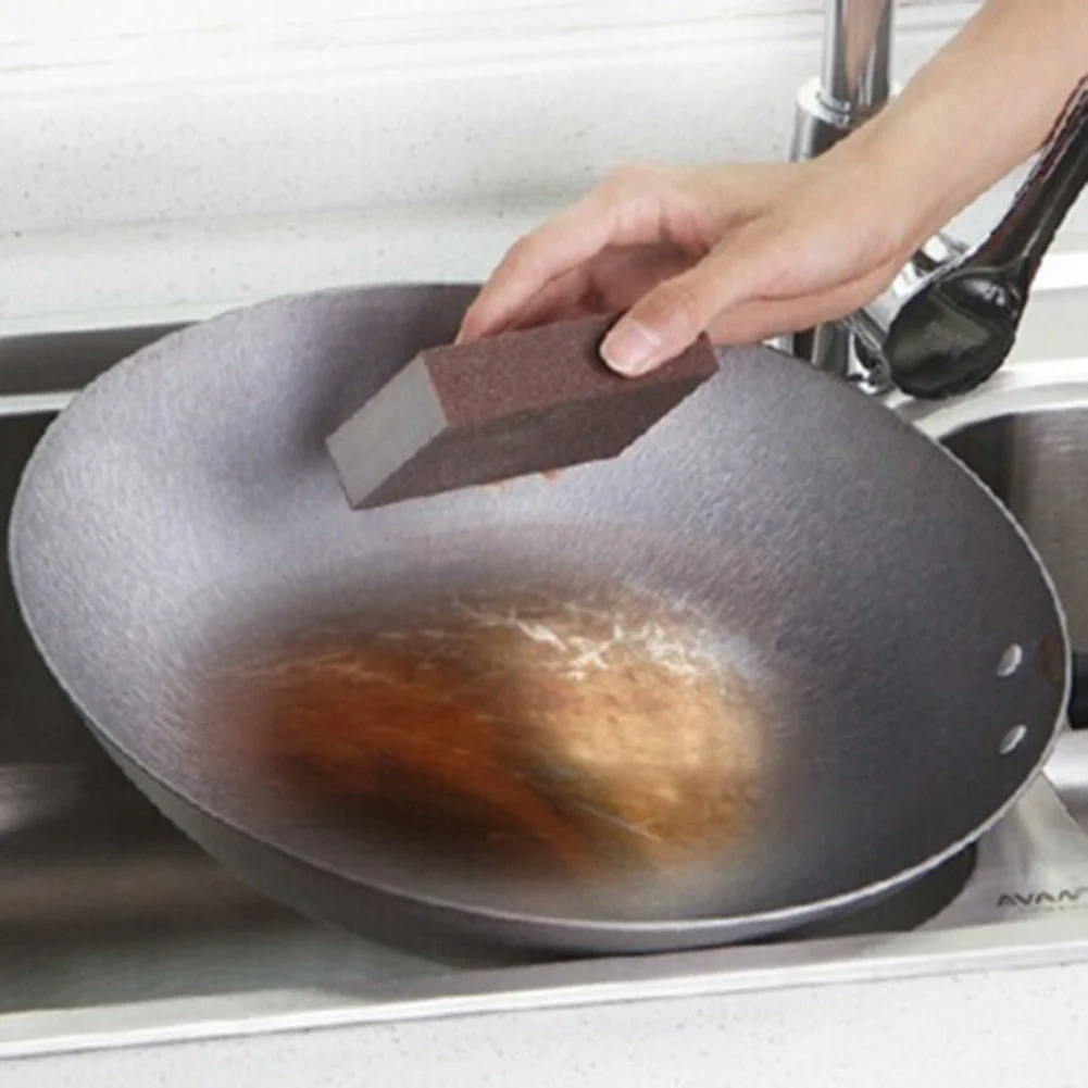 HULIANFU Kitchen Bathroom Clean Sponge Silicon Carbide Sponge Cleaning Brush Emery Rust Removing Cleaning Tools limpieza hogar - Deanwangkt