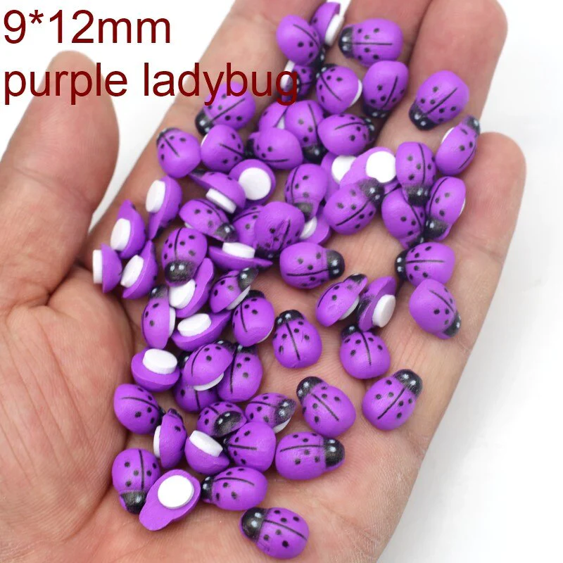HULIANFU MINI Wood Bee Ladybug Colorful with Glue Home Refrigerator Wall Decoration DIY Handmade Child Gift Party Accessories 50/100pcs - Deanwangkt