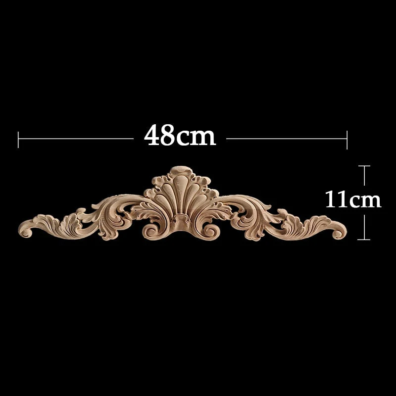 HULIANFU Long Rose Flower Exquisite Carving Natural Wood Appliques Furniture Wooden Mouldings Wmqe Vintage Unpainted Decoration Decal - Deanwangkt