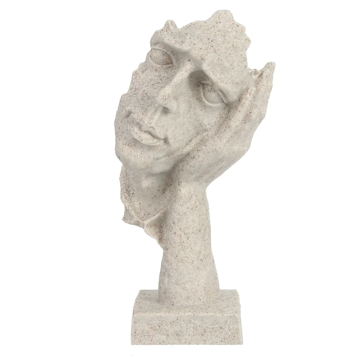 HULIANFU Nordic Simple Abstract Sculpture Figurine Ornaments Silence Is Gold Office Home Decoration Accessories Modern Art Resin Decor - Deanwangkt