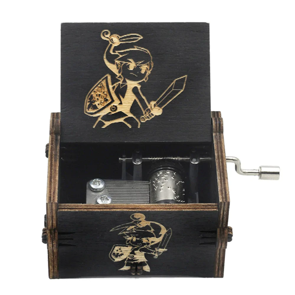 HULIANFU New Attack On Titan Queen Music Box Antique Carved Wooden Hand Cranks Power Game Crossing Rainbow Christmas Birthday Gifts - Deanwangkt