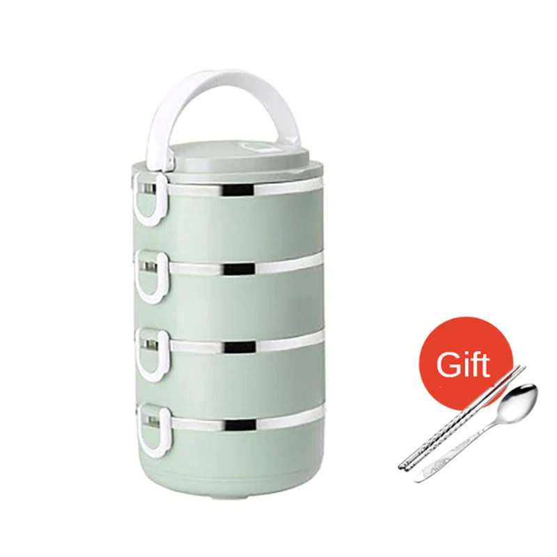 HULIANFU Microwave Stainless Steel Thermal Lunch Box Food Storage Box Travel Picnic Leakproof Lunch Box Students Work Adult Lunch Box - Deanwangkt