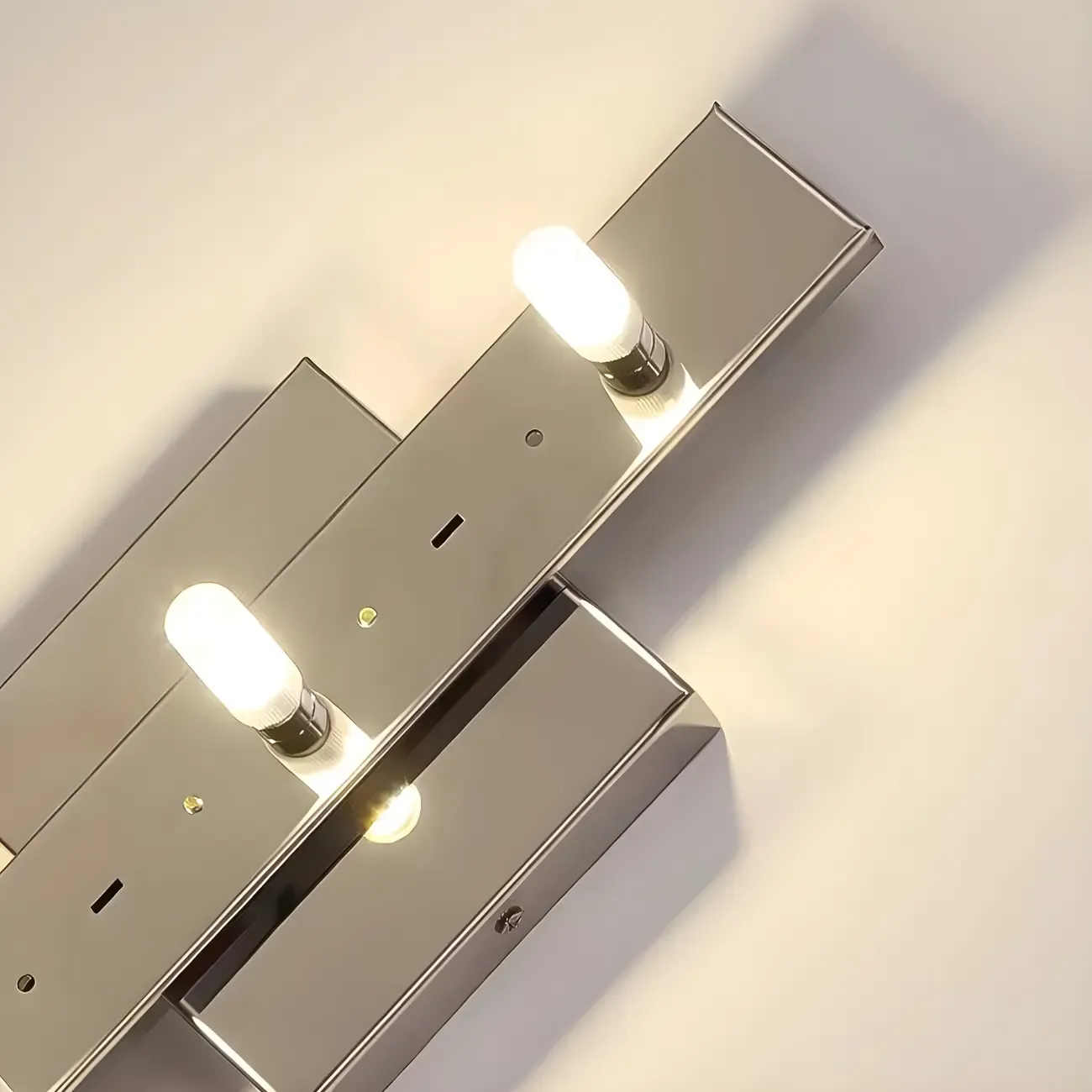 Luxury Geometric Crystal Gold Vanity Light