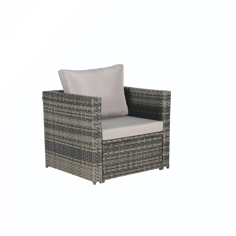 6PCS Rattan Convrtsation Set With Glass Table