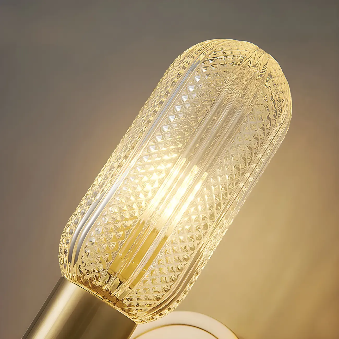 Unique Gold Up Down Wall Mounted Prismatic Glass Vanity Light