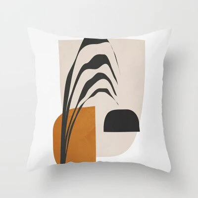 HULIANFU   ZENGA Geometric Abstract Cushion Cover Tropic Modern Art Brown Throw Pillow Cover Double Side Print Decorative Cushion For Sofa - Deanwangkt