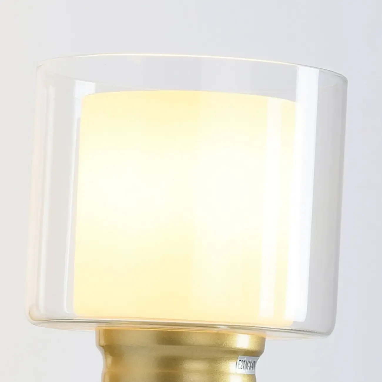 Modern Cylinder Brass Glass Shade Wall Sconce Light Fixture