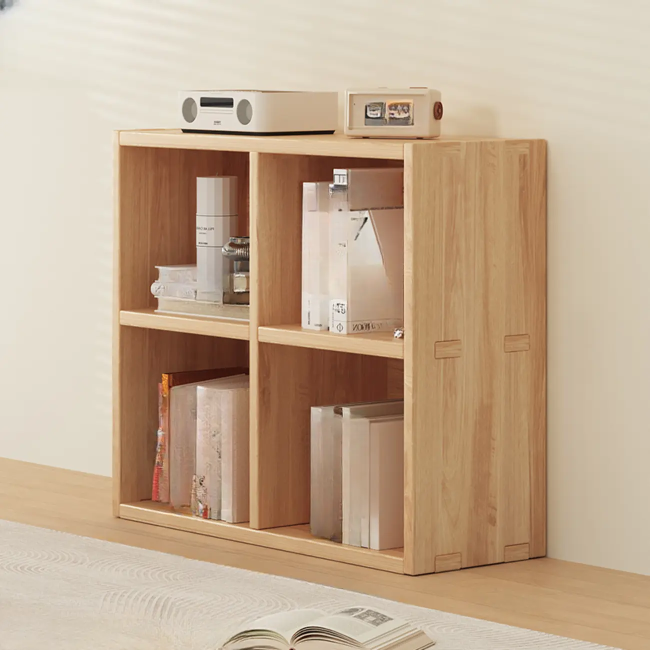 Modern Modular Rectangular Lateral Pine Wood Bookcase