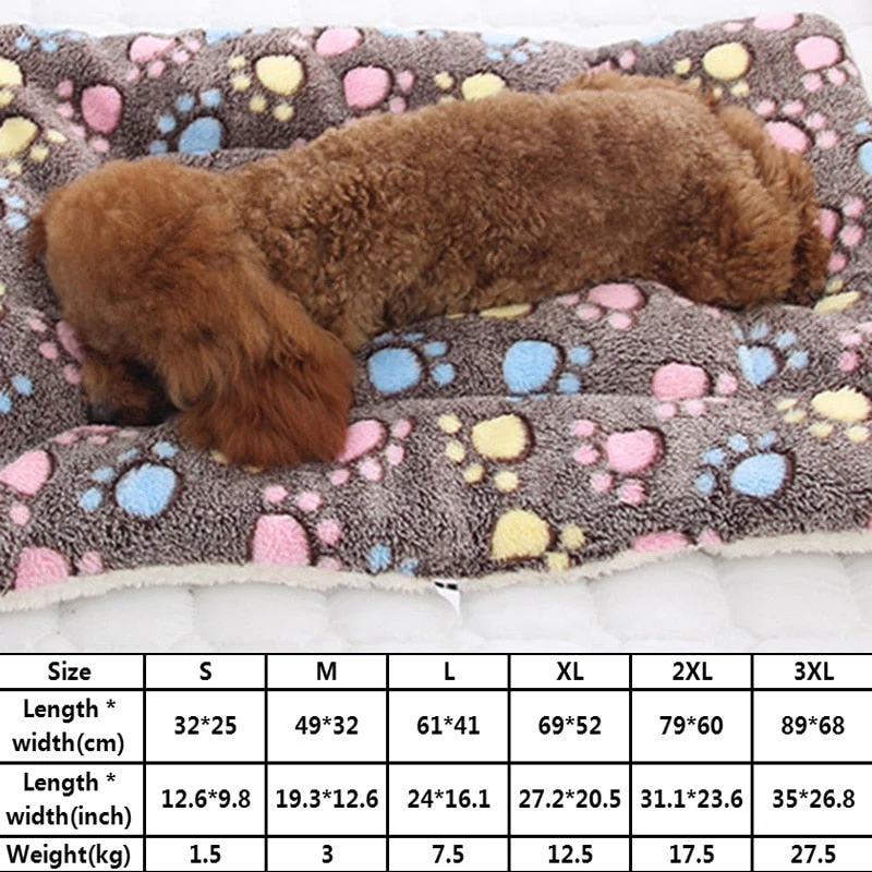 HULIANFU Pet Sleeping Mat Cat Bed Dog Bed Thickened Pet Soft Wool Mat Blanket Mmattress Household Portable Washable Warm Carpet - Deanwangkt