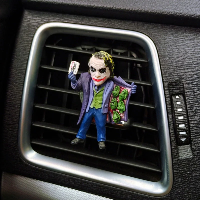 HULIANFU Upside Down Joker Model Car Rearview Mirror Pendant The Joker Doll Car Accessories Interior Aroma Ornament Auto Air Vent Clip - Deanwangkt