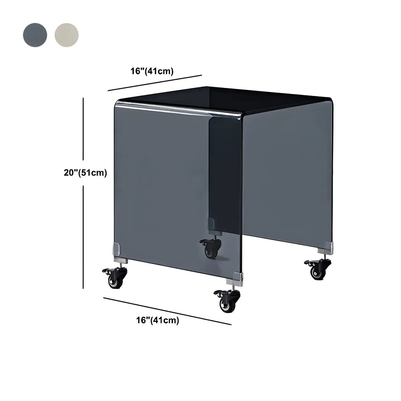 Stylish Clear Glass Nightstand with Open Shelf