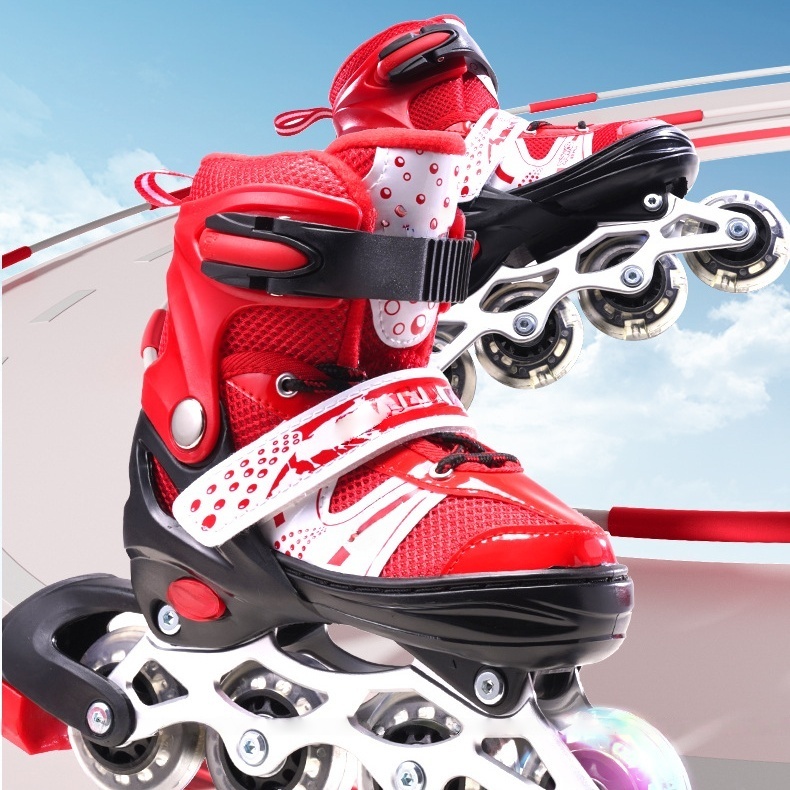 Adjustable Kids Inline Skates, Red