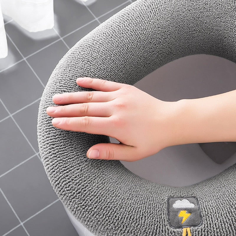 HULIANFU Universal Toilet Seat Cushion Thick Toilet Cover Washable Toilet Ring Soft Closestool Cover Mat Bathroom Decoration - Deanwangkt
