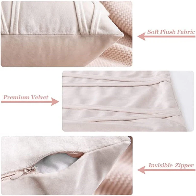 HULIANFU Inyahome New Art Velvet Yellow Blue Pink Solid Color Cushion Cover Pillow Cover Pillow Case Home Decorative Sofa Throw Decor - Deanwangkt
