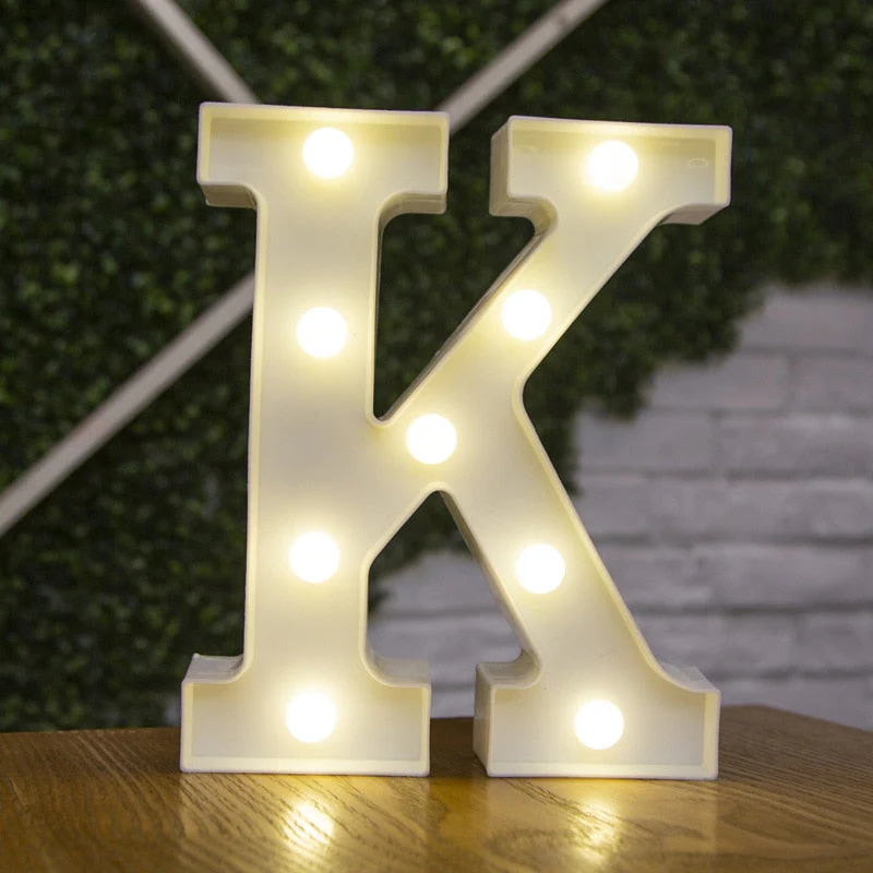 HULIANFU Luxury Alphabet Letter LED Lights Luminous Number Lamp  Battery Night Light for Home Wedding Birthday Christmas Party Decoration - Deanwangkt