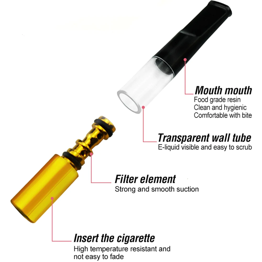 HULIANFU Mini Filtration Tobacco Tar Filter Cleanable Microfilter Cigarette Holder Recyclable Smoke Mouthpiece Filtration Smoking Gadgets - Deanwangkt