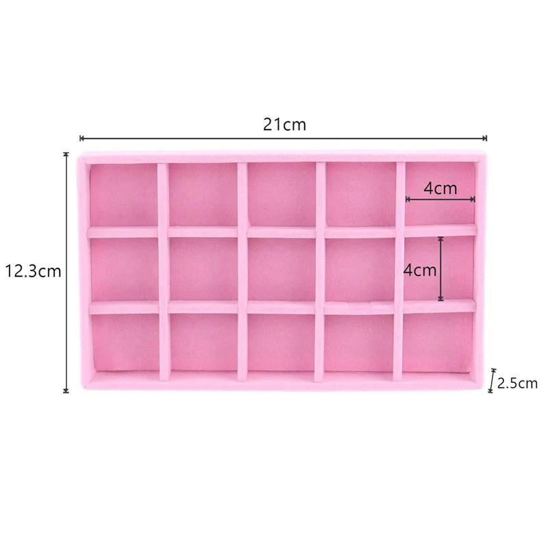HULIANFU Velvet Jewelry Display Tray Case Hot Sales Stackable Exquisite Jewellery Holder Portable Ring Earrings Necklace Organizer Box - Deanwangkt
