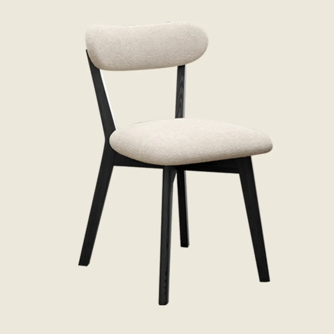 Walnut Wood Mid-Century Modern Upholstered Dining Chair