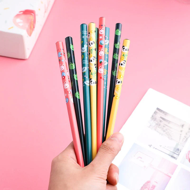 HULIANFU Reusable 5 Pair Set Handmade Bamboo Japanese Natural Wood Chopsticks Sushi Food Cat Flower Multi color Wooden Chop sticks - Deanwangkt
