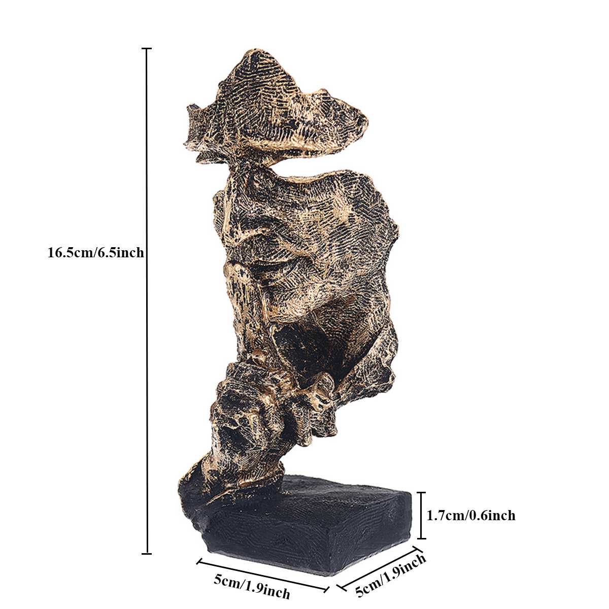 HULIANFU Nordic Simple Abstract Sculpture Figurine Ornaments Silence Is Gold Office Home Decoration Accessories Modern Art Resin Decor - Deanwangkt