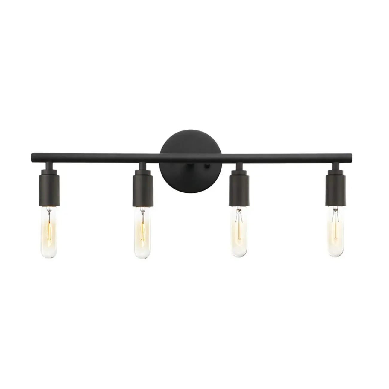Industrial Black Metal 4-Light Cylinder Vanity Lights