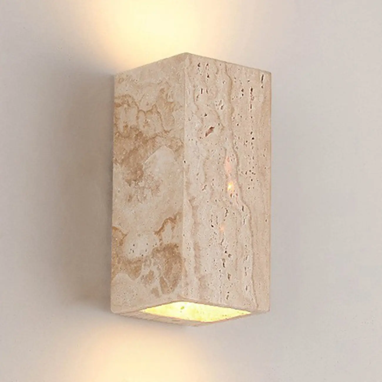 Modern Stone Beige Geometry Outdoor Wall Sconce