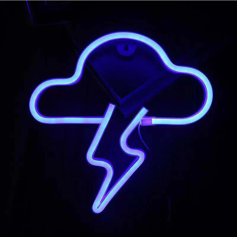 HULIANFU Night Ligh USB Powered Banana Cactus Pineapple Coconut Tree Love Popsicle Hello Rose Led Backplane Neon Lights for Bedroom Decor - Deanwangkt